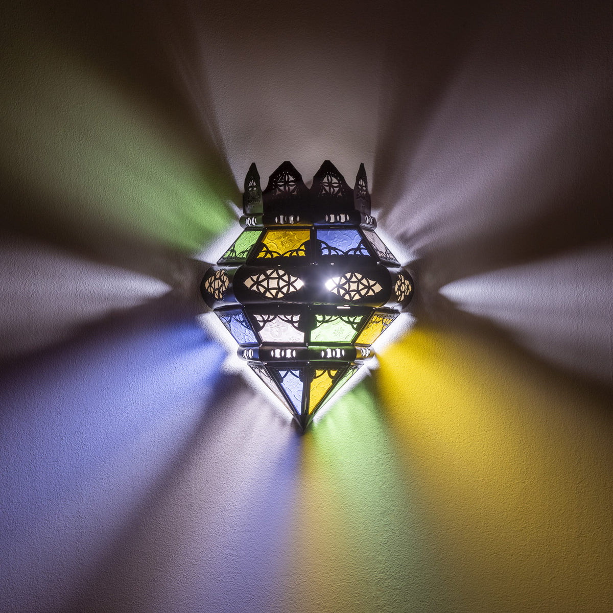 aplique marroquí forja cristal corona