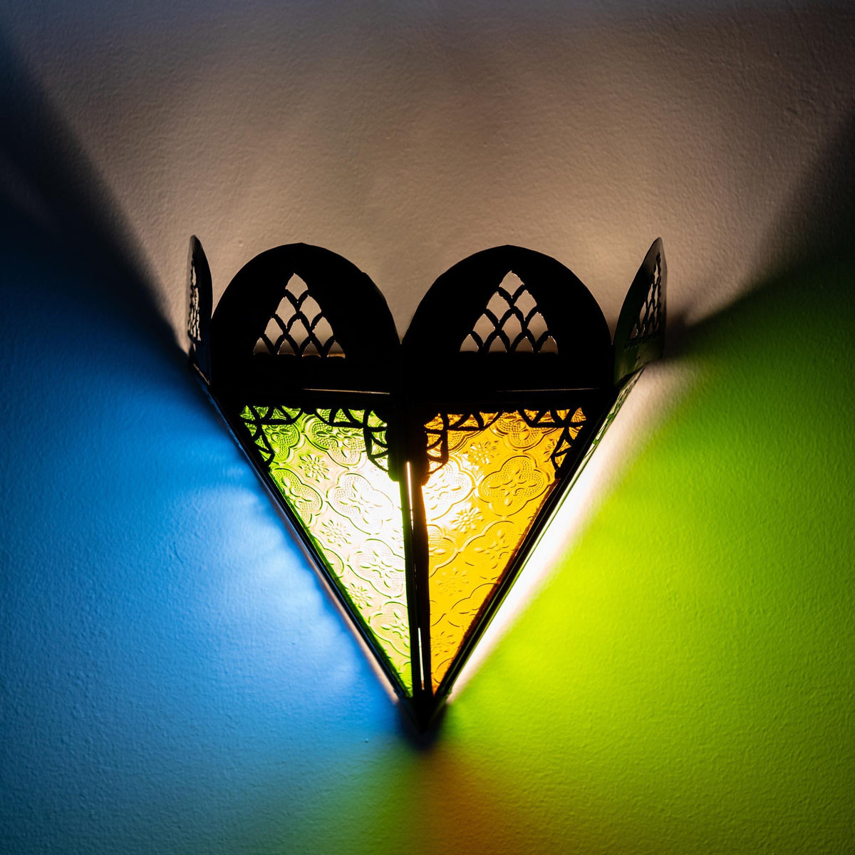 Aplique marroquí Triángulo de Cristal Multicolor