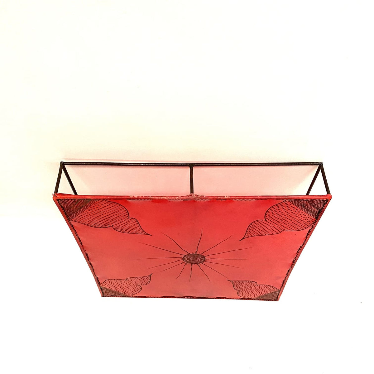 Plafón o aplique marroquí cuadrado rojo