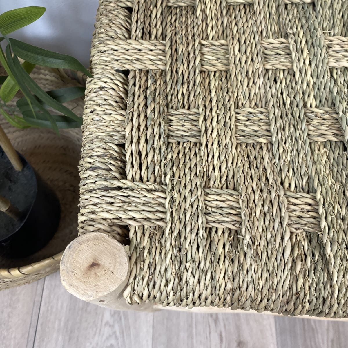 banco marroquí artesano esparto