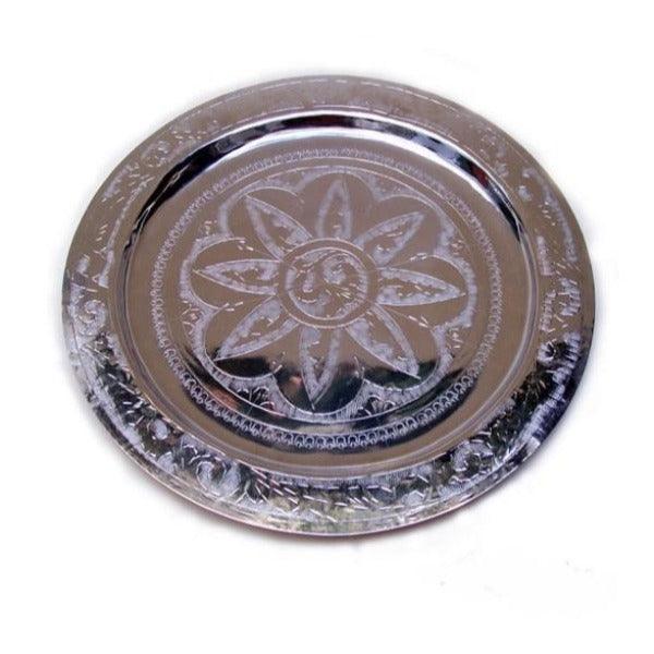 Bandeja marroquí de alpaca tallada 20-100cm