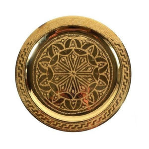 Handgeschnitztes marokkanisches Tablett aus goldenem Messing 45 bis 100cm