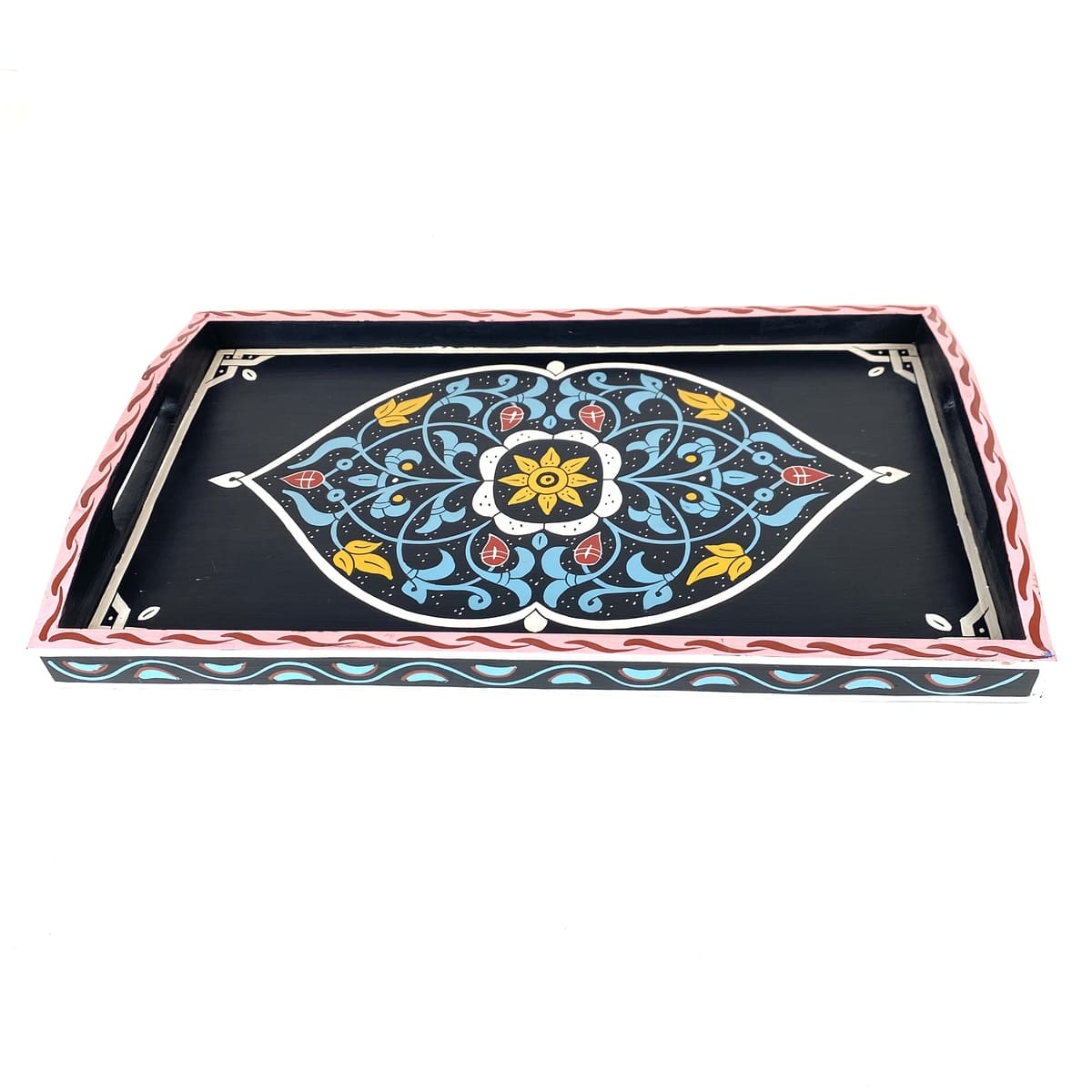 bandeja de té marroquí negra 47x28