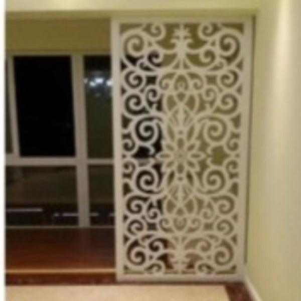 Biombo Árabe de Madera Separador Floral - 240x120cm