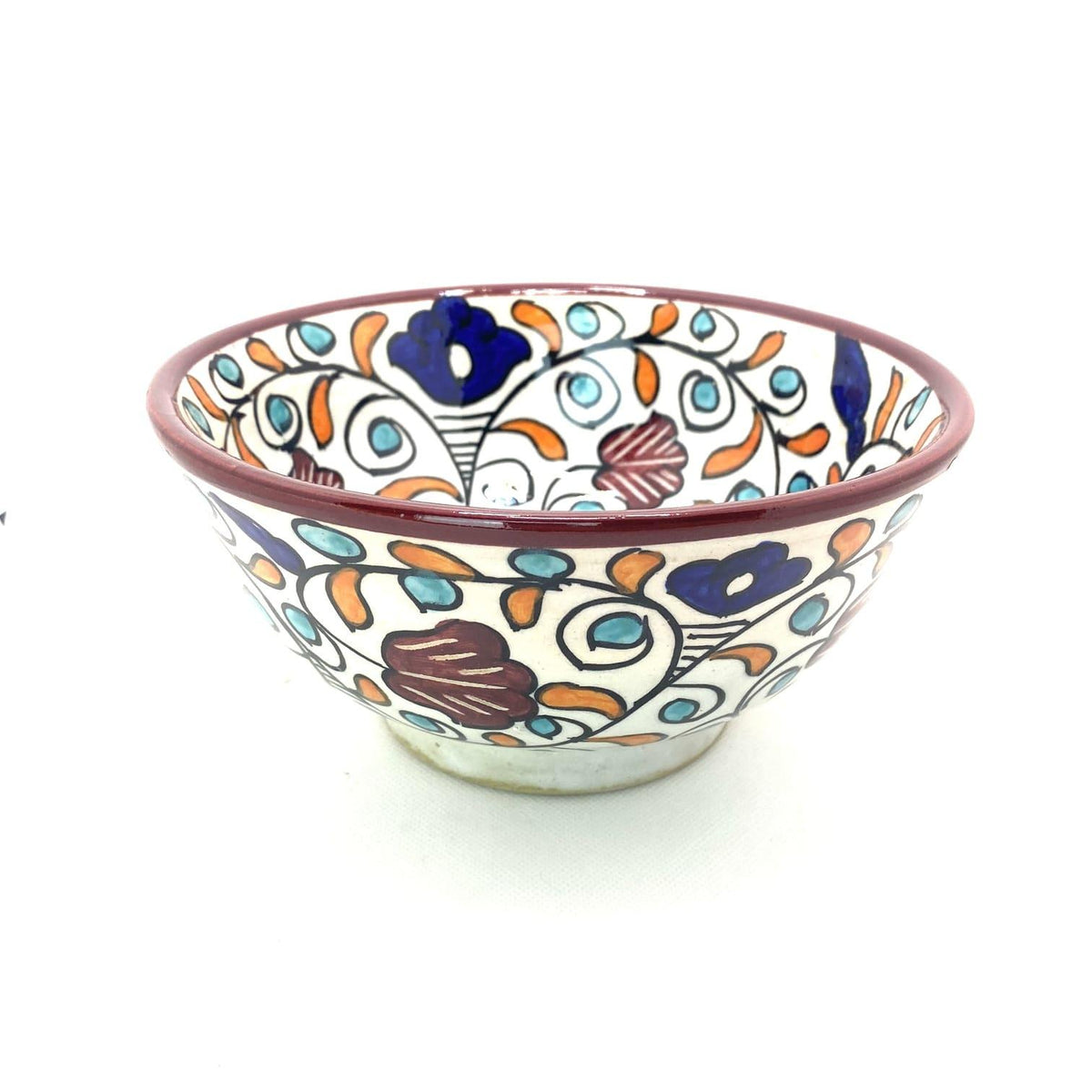 Bol marroquí de cerámica floral 20cm