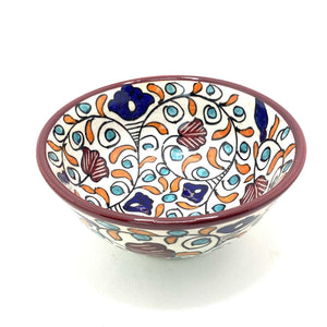 Bol marroquí de cerámica floral 20cm