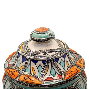 Arabische Bonbondose aus Keramik und Knochen
