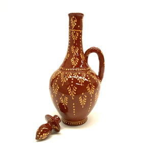 Botijo bereber de cerámica pintado abierto