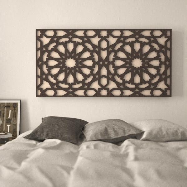 Cabecero de Cama Árabe Retroiluminado LED RGB Mando + Control Móvil