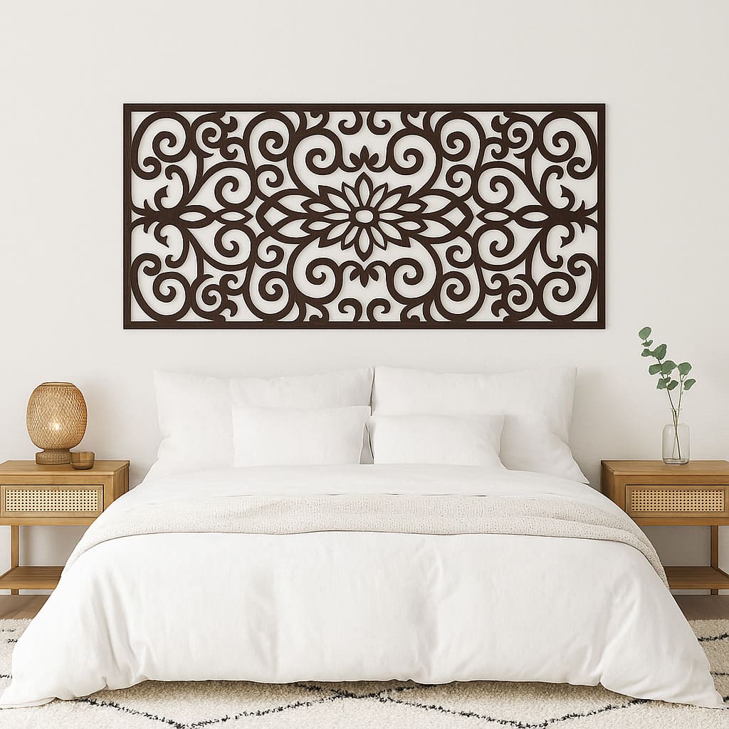 cabecero wengué floral