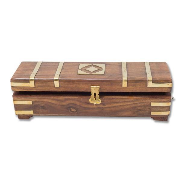 Caja árabe de madera y bronce