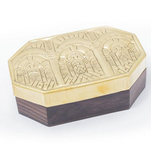 Caja árabe de madera y latón - Souvenir Mezquita Córdoba