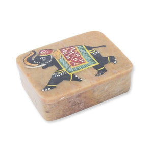 Caja de onix rectangular elefante