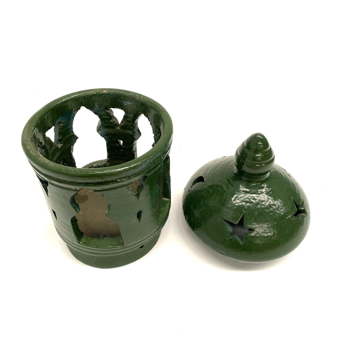 Candelabro marroquí cerámico verde