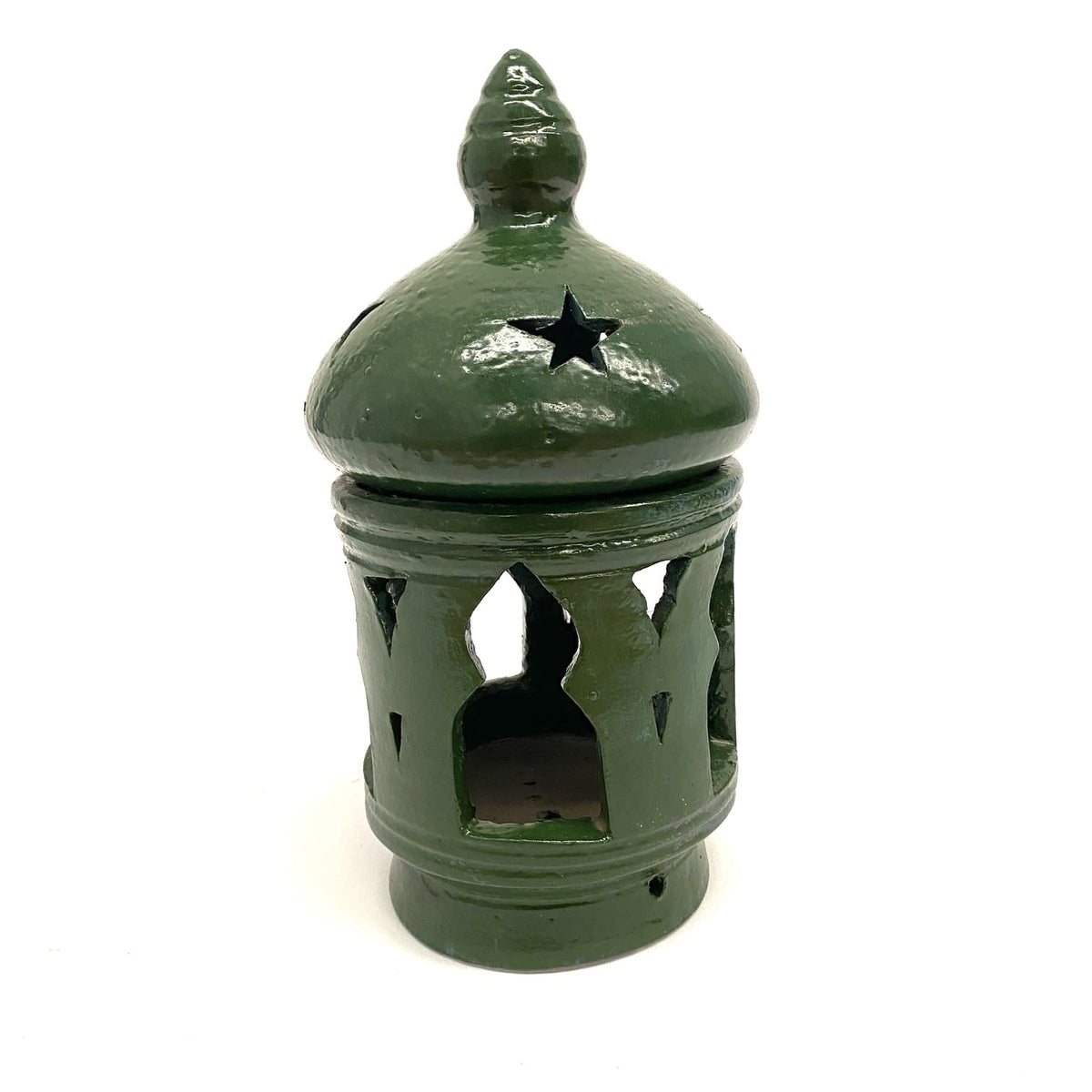 Candelabro marroquí cerámico de jardín verde