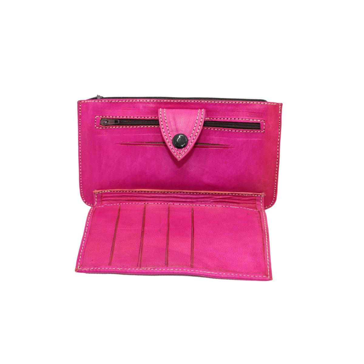 Cartera billetera marroquí de cuero natural Sabah