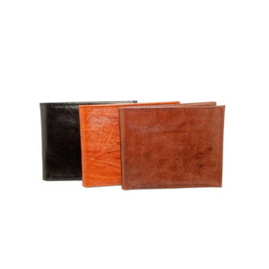 Cartera marroquí de cuero natural para hombre