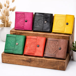 cartera marroquí oasis cuero expositor