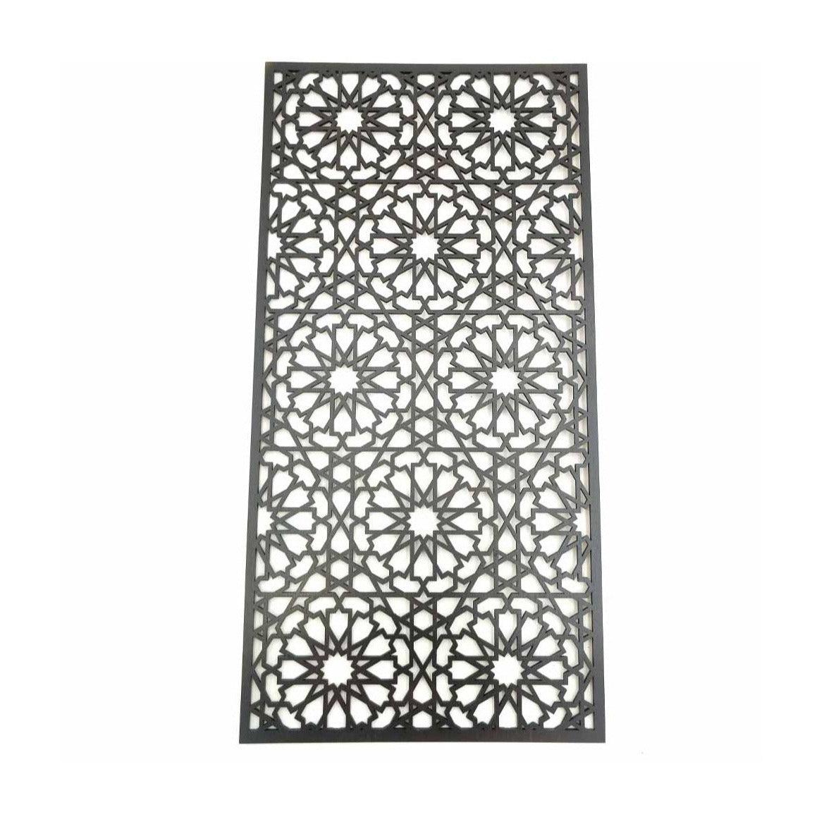 Celosía árabe de madera corte láser wengué 60x30cm