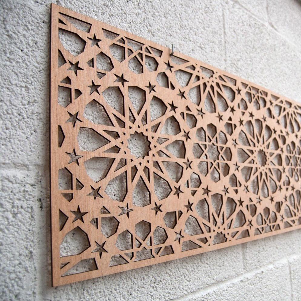 Cuadro decorativo de pared de celosía de madera mandala árabe