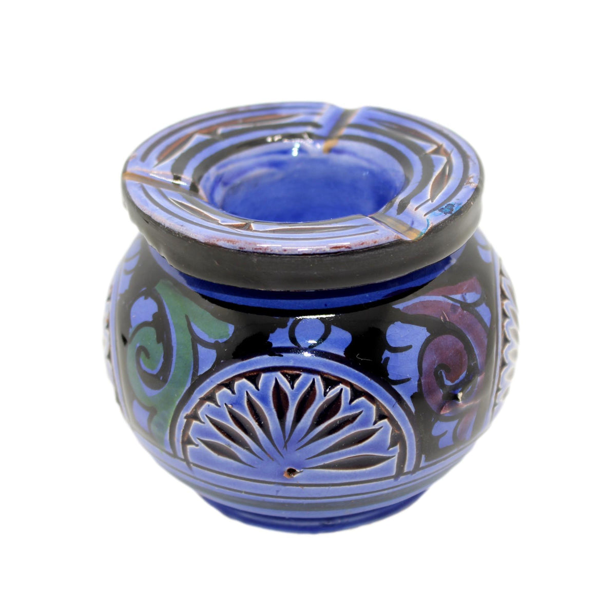 Cenicero árabe de cerámica labrada 4 colores