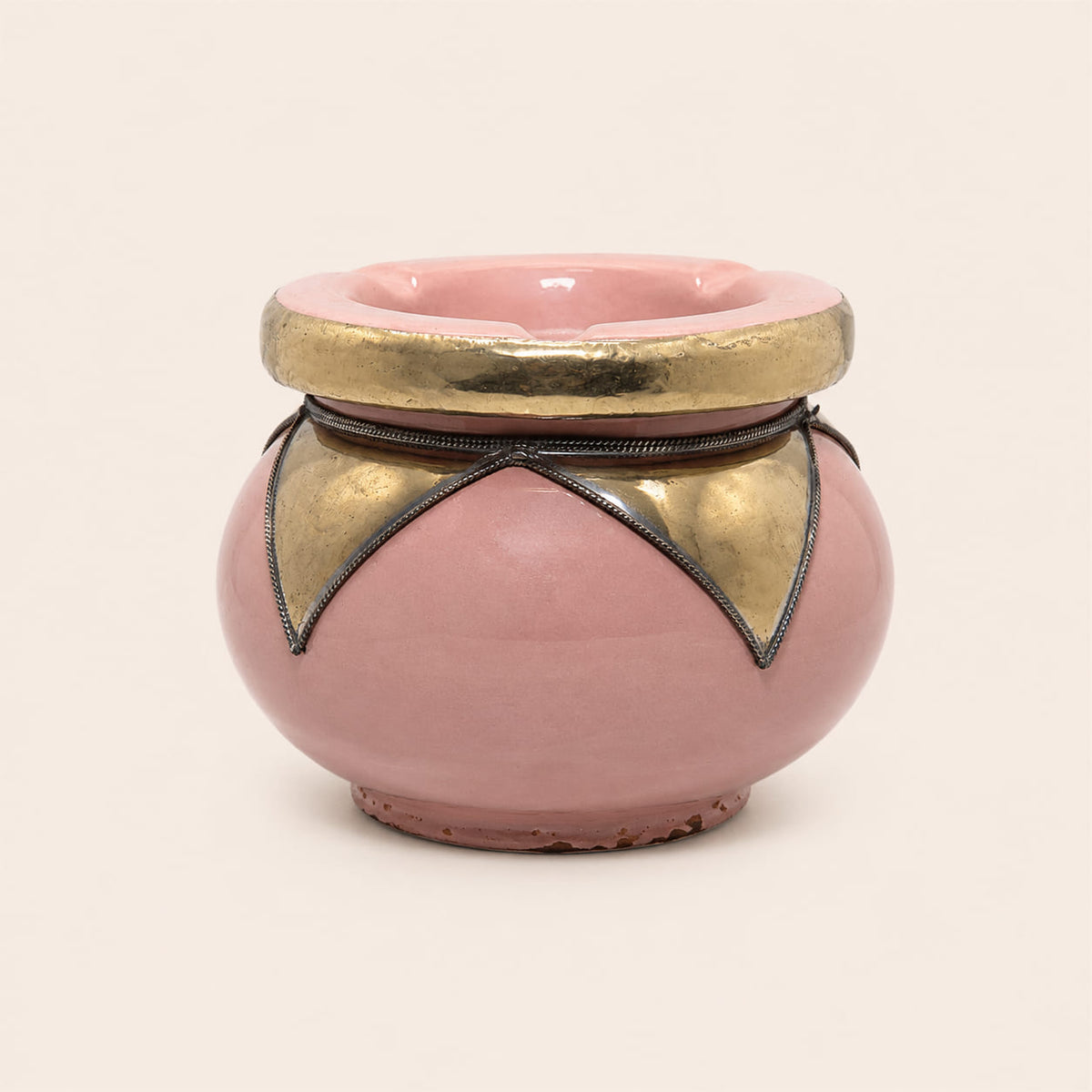 cenicero árabe de cerámica rosa 13cm