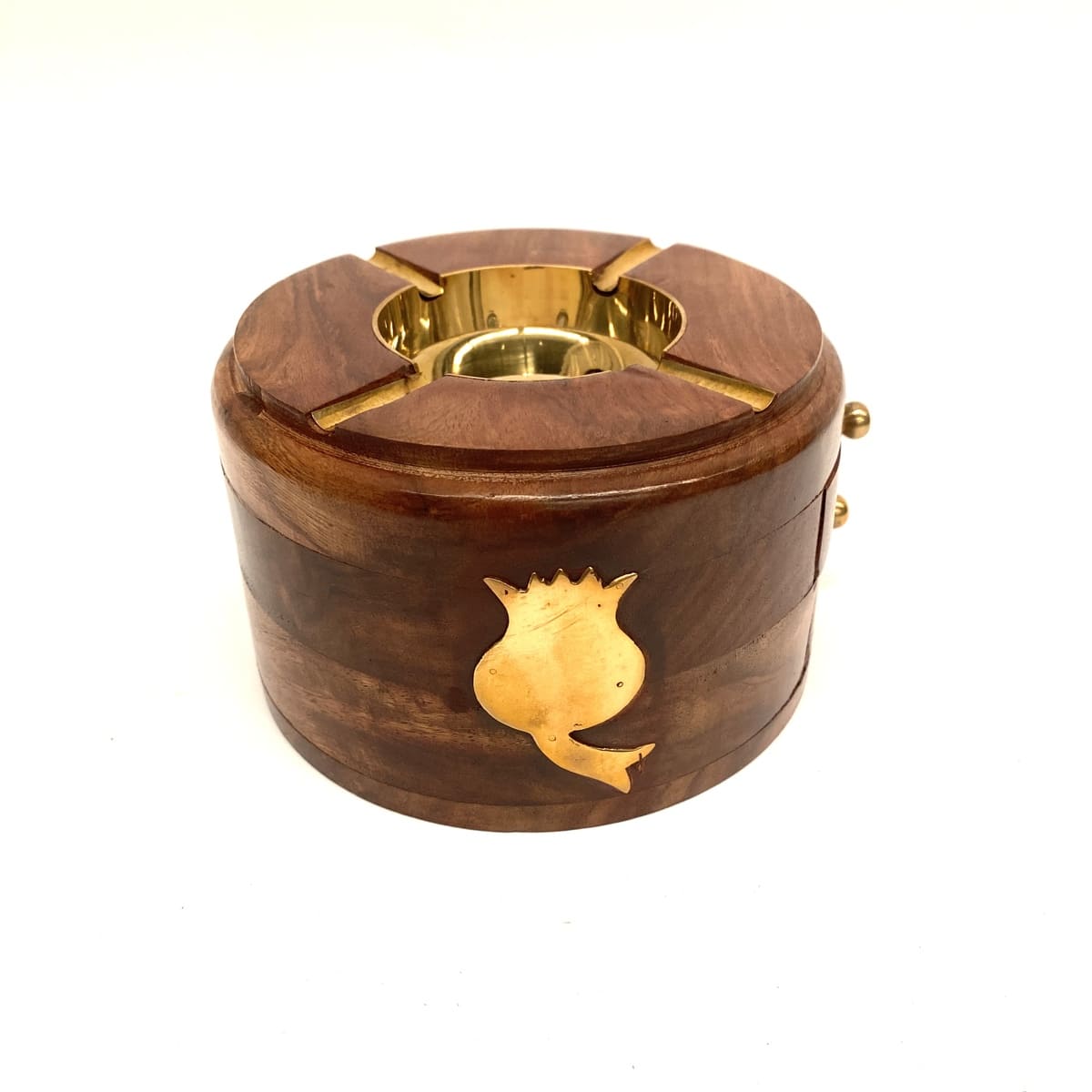 Cenicero de madera souvenir Granada dorado