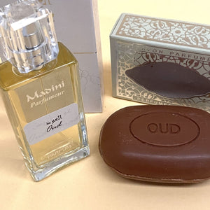 Cesta Perfume Árabe Oud MADINI + Pastilla Jabón