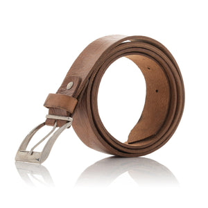 Cinturón de cuero natural marrón claro