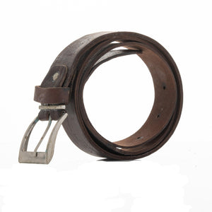 Cinturón de cuero natural marrón oscuro