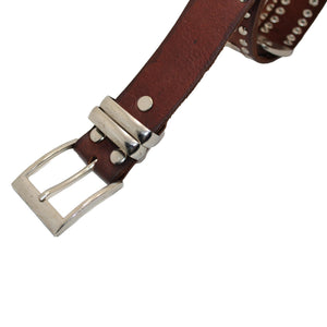 Cinturón marroquí de cuero natural marrón