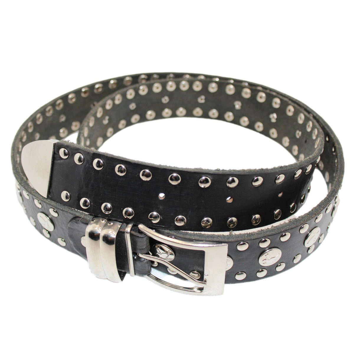 Cinturón marroquí de cuero natural negro rockero