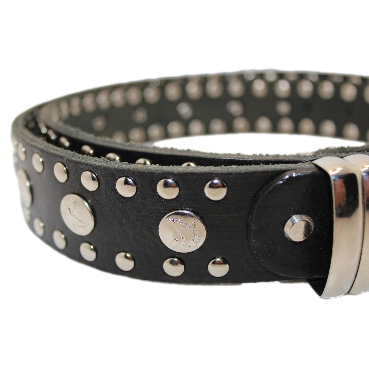 Cinturón marroquí de cuero natural negro rockero