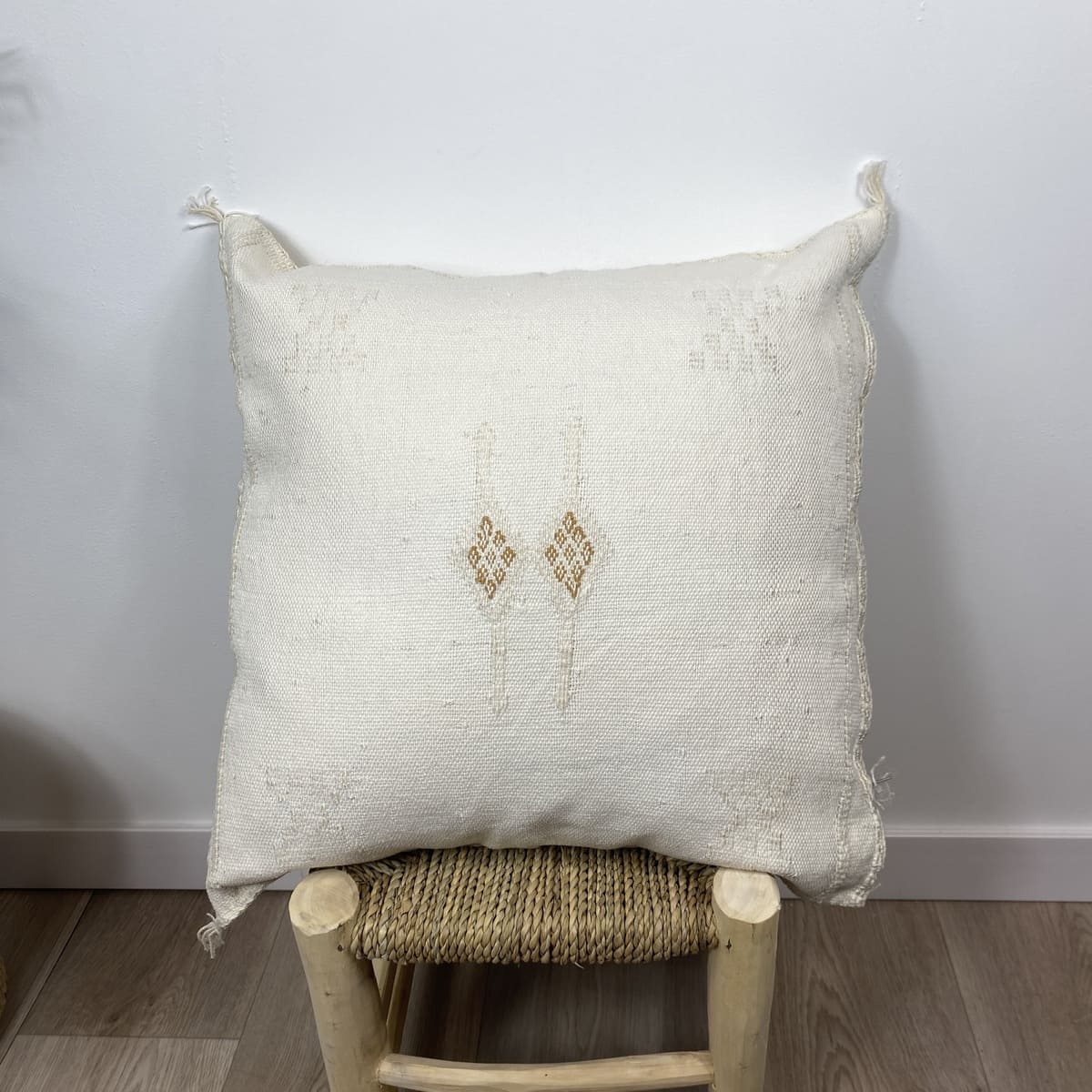 cojín seda de cactus blanco