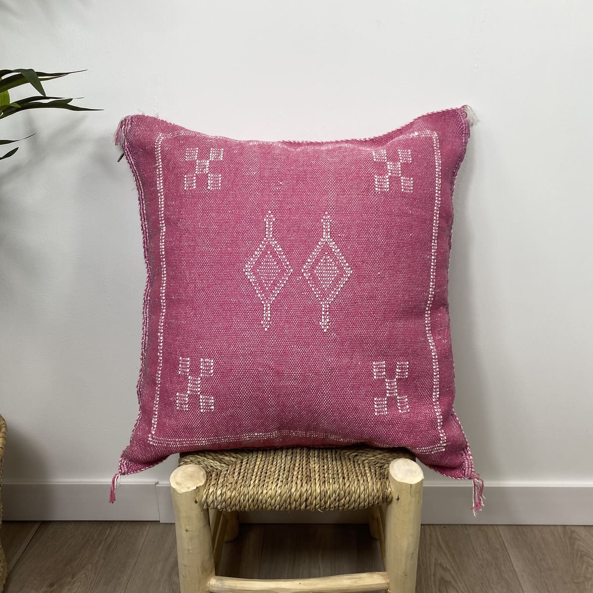 cojín seda de cactus rosa