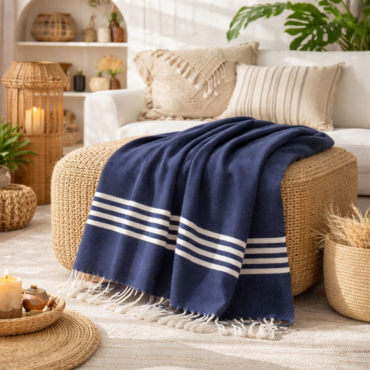 colcha marrakech azul marino contexto