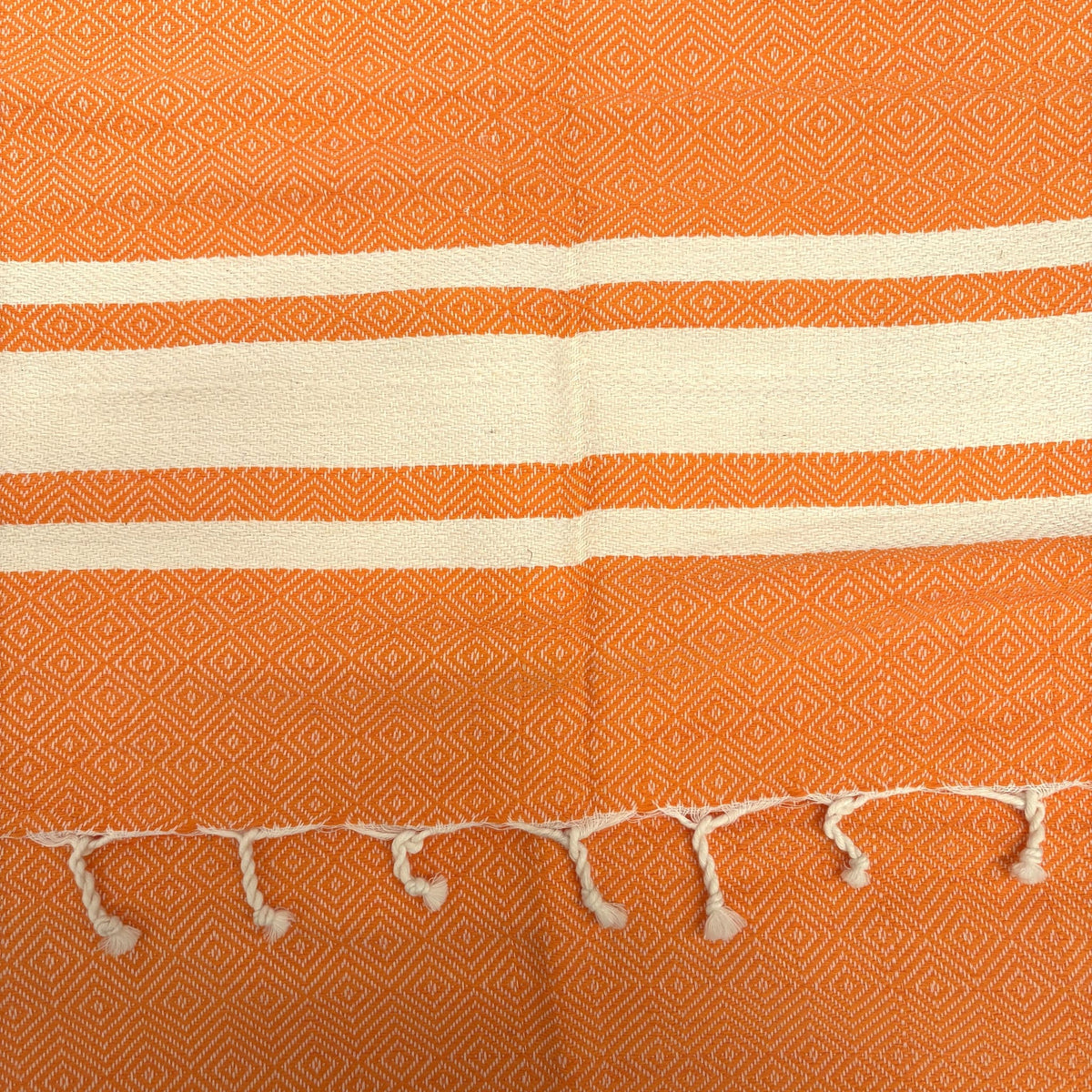 colcha marrakech naranja algodón detalle