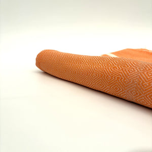 colcha marrakech naranja algodón detalle