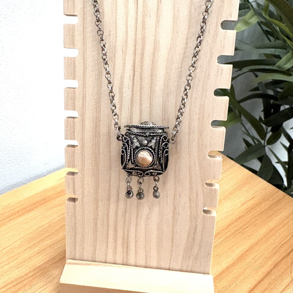 colgante marroquí alpaca piedra natural