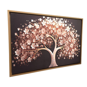 cuadro árbol blanco flores blancas