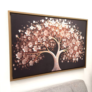 cuadro árbol blanco flores