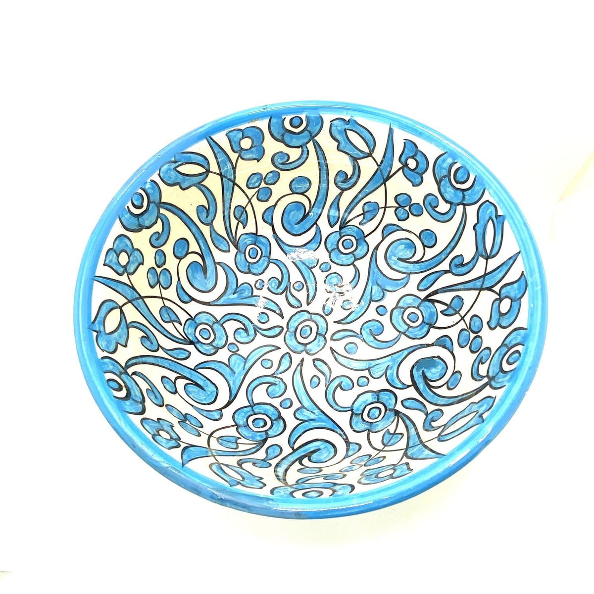 Ensaladera marroquí de cerámica Fez azul 25cm