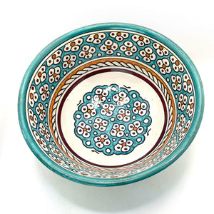 Ensaladera marroquí de cerámica Fez turquesa 25cm