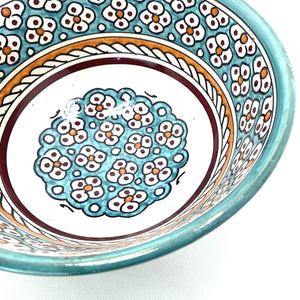 Ensaladera marroquí de cerámica Fez turquesa 25cm