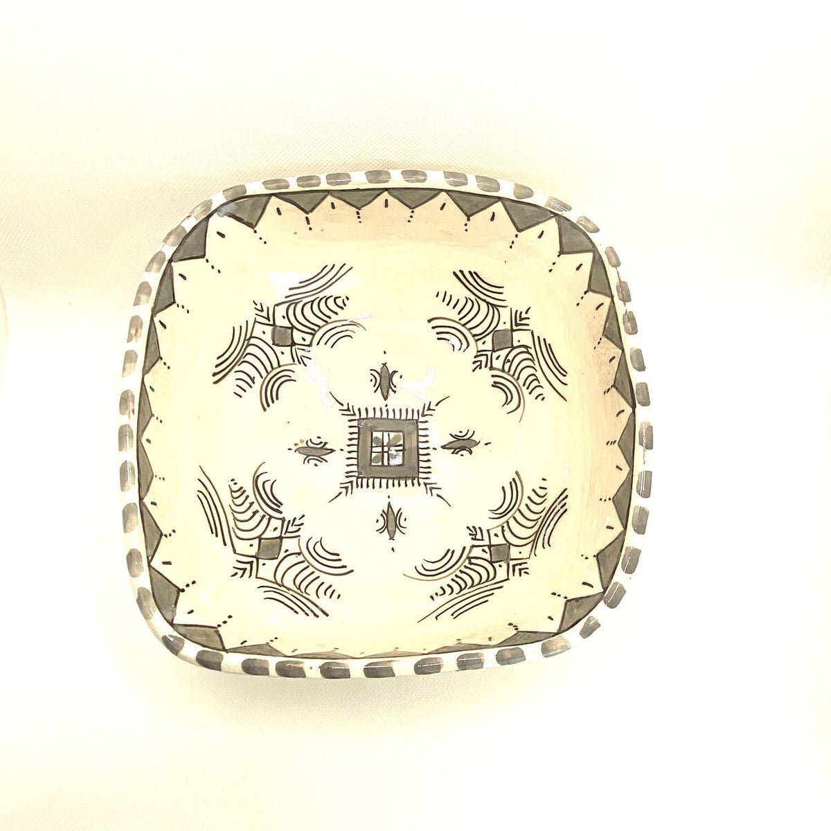 Ensaladera marroquí de cerámica gris 18x18