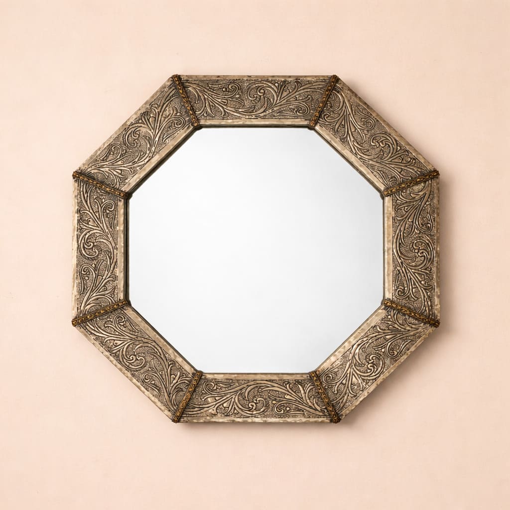 espejo árabe alpaca octogonal tifnit artesanía