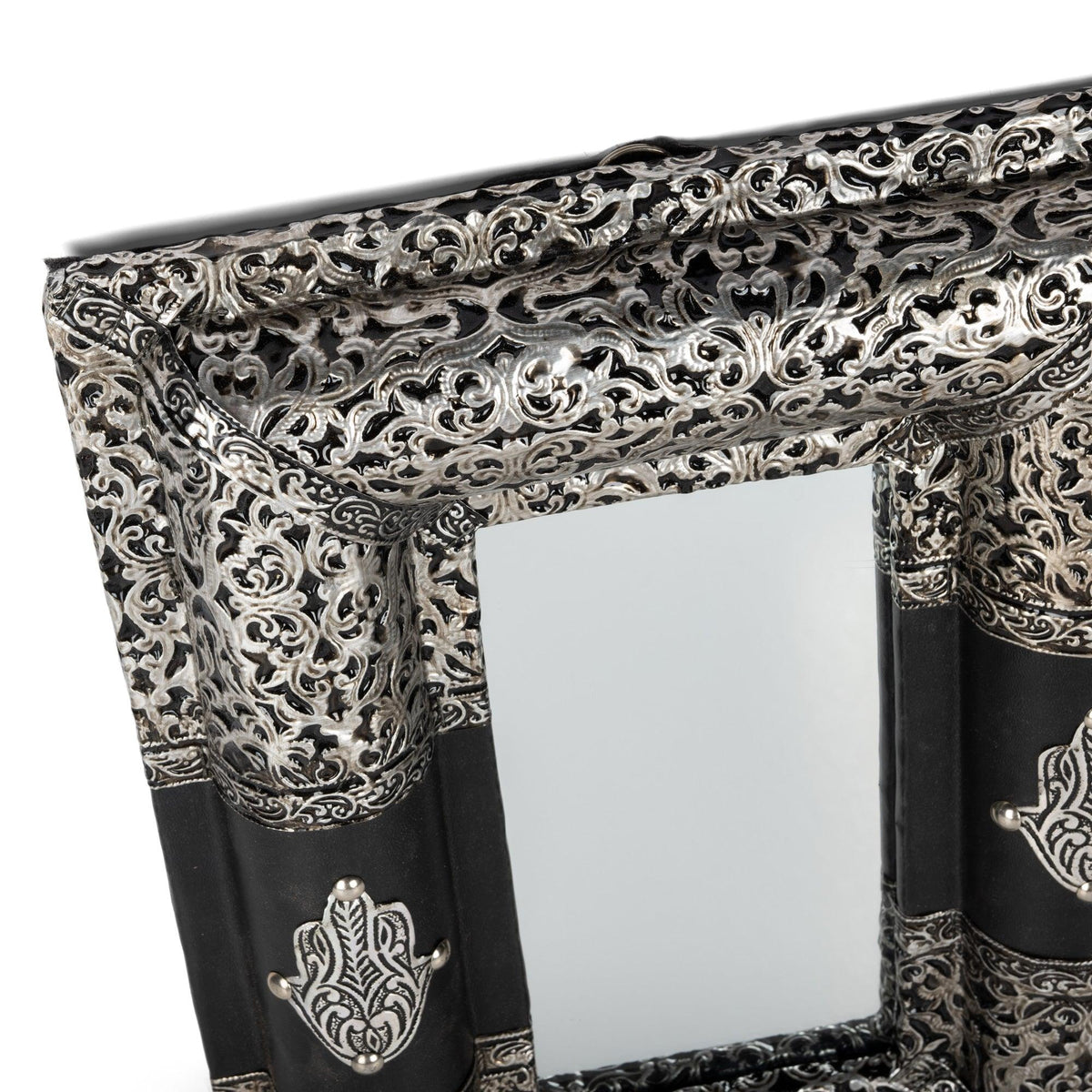 Espejo árabe de alpaca Mano de Fátima