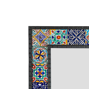 Espejo árabe de azulejos en madera de pino