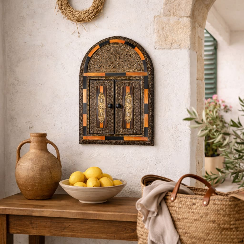 Miroir rond cadre imprimé Motif arabe bleu Miroir rond cadre imprimé Motif arabe bleu