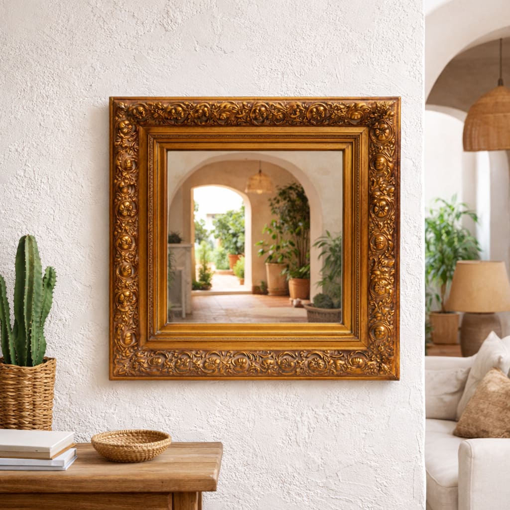 espejo madera dorada 80 escena